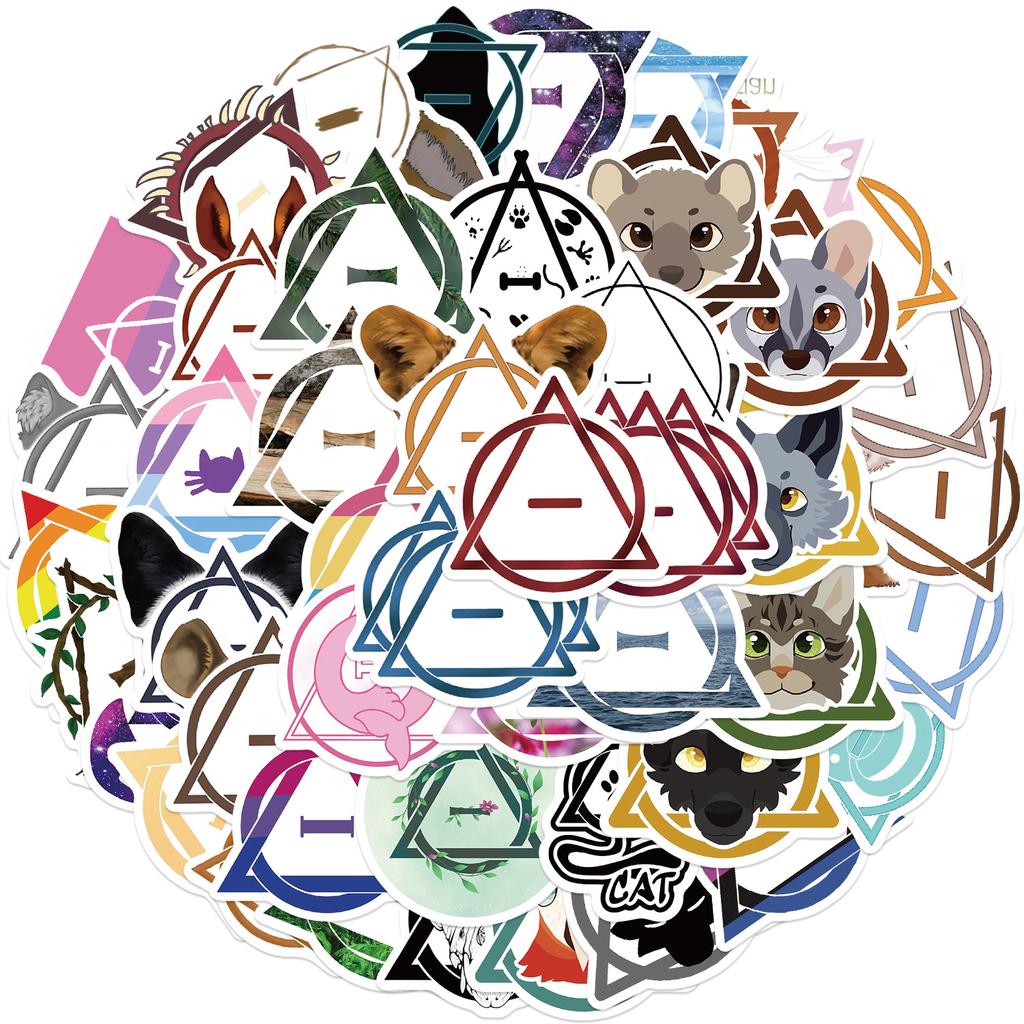 50 Cartoon Therian Graffiti Stickers Guitar Notebook Suitcase DIY Waterproof Stickers