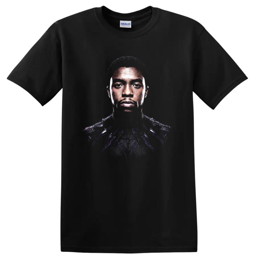 African King Superhero Portrait T Shirt Purple Armor Movie Fan Graphic Tee