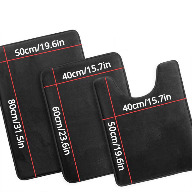 Набор из 3 ковриков для ванной комнаты, нескользящий коврик для ванной, можно стирать в машине, быстро сохнет - ультрамягкий коврик для ванной комнаты