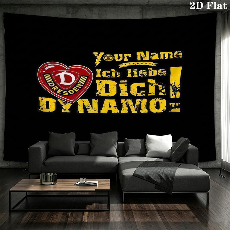 Dynamo Dresden Custom Name Wall Tapestry Aesthetic Wall Hanging Printed Fabric Blanket Decorative Tapestries for Bedroom Living Room Home Decor
