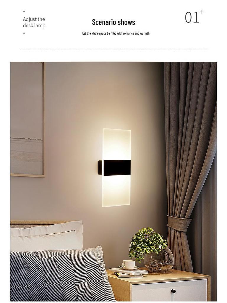 Rechargeable Touch Sensor Cordless Wall Light for Bedroom, Living Room, or Corridor
