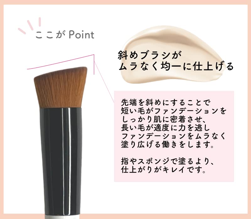 Кисть для тонального крема Smooth Fit NF-1 Rokkakukan Sakurado Liquid Foundation Brush Base Makeup