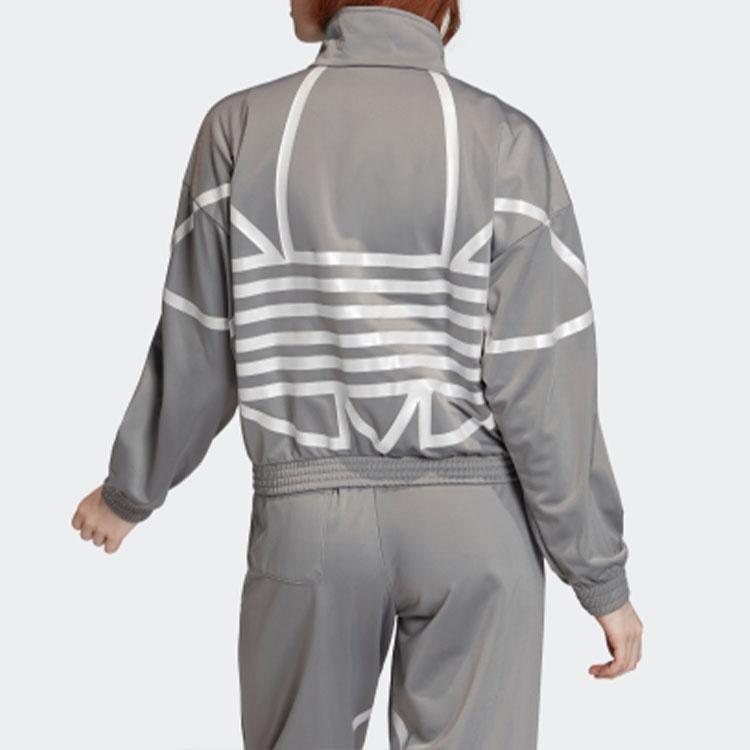 (WMNS) adidas originals logo Pattern Sports Jacket Gray Women's FS7219