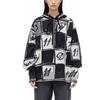 We11done Chess Board Graphic Knit Hoodie Black Unisex Tops WD-KT3-22-640-U-BK