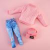 1 Set Fashion DIY Kids Gift Toy Casual Wear Hats Dolls Pants Girl Clothes Winter Wear Sweaters