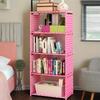 1 шт. Книжная полка 4/5 ярусов Стойка для демонстрации книг Большая вместимость Органайзер для игрушек Полка для мелочей Легкая сборка Сделай сам Многоярусный Простой держатель для книг
