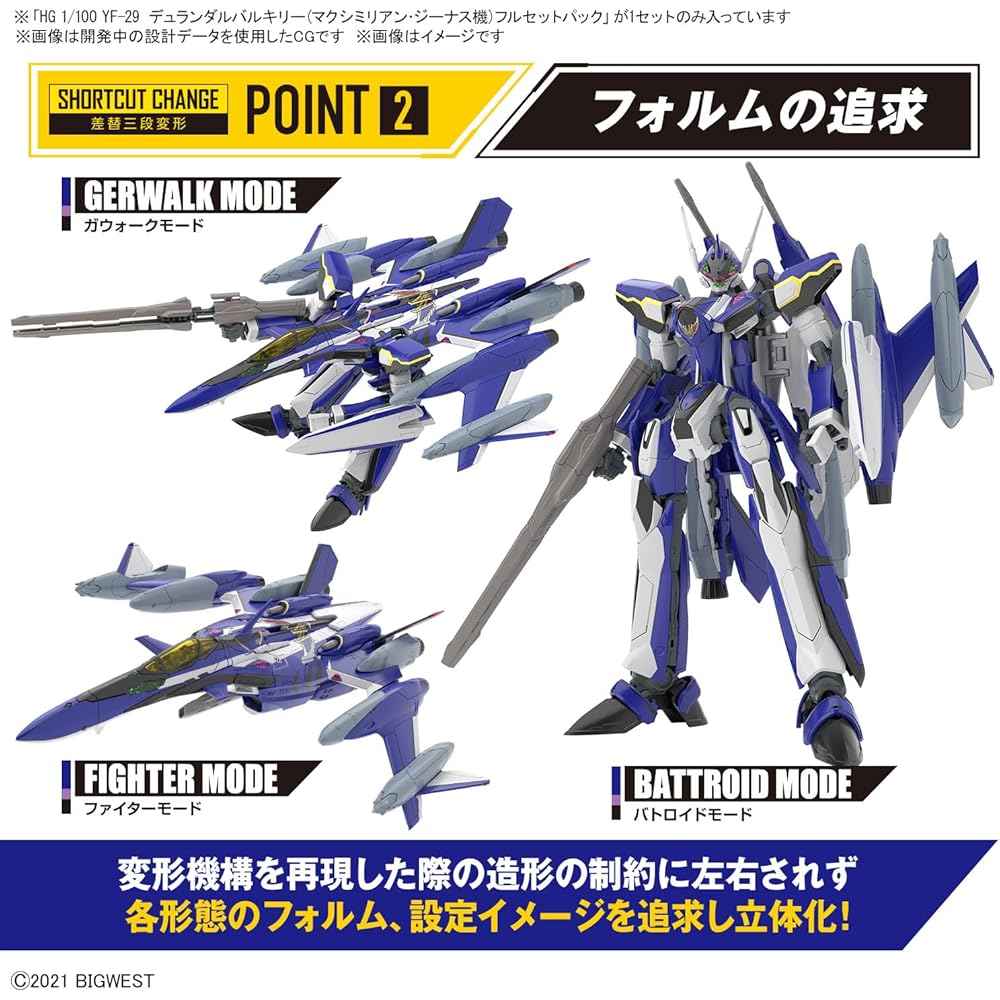 Bandai Spirits HG Macross Delta YF-29 Durandal Valkyrie Максимилиан Гений Полный Комплект Модель-кит в масштабе 1/100
