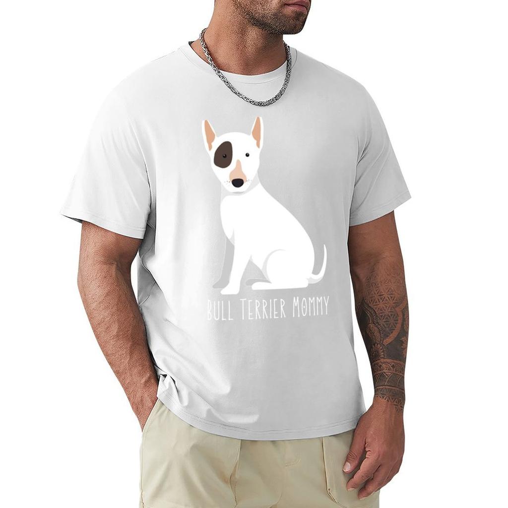 Bull Terrier Mommy Tshirt Minimalist Plain Crew Neck Tshirt