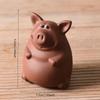 Handmade Yixing Zisha Clay Pig Tea Pet Figurine for Gongfu Tea Ceremony Cute Lucky Piggy Decoration for Home Office Tea