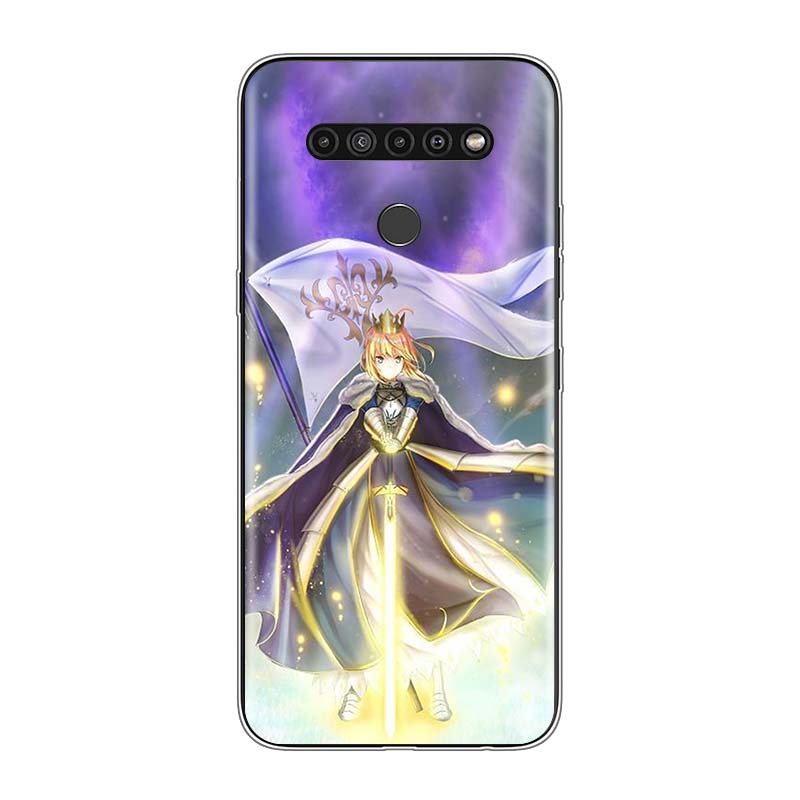 Cartoon Fate Stay Night Saber For LG V60 V50S V50 G8X G8S G8 G7 ThinQ 5G K61 K51S K41S K30 K20 Q60 Q9 Soft Phone Case