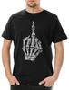 Skeleton Middle Finger Herren T-Shirt Kelett Knochen Gothic Punk Batcave Metal