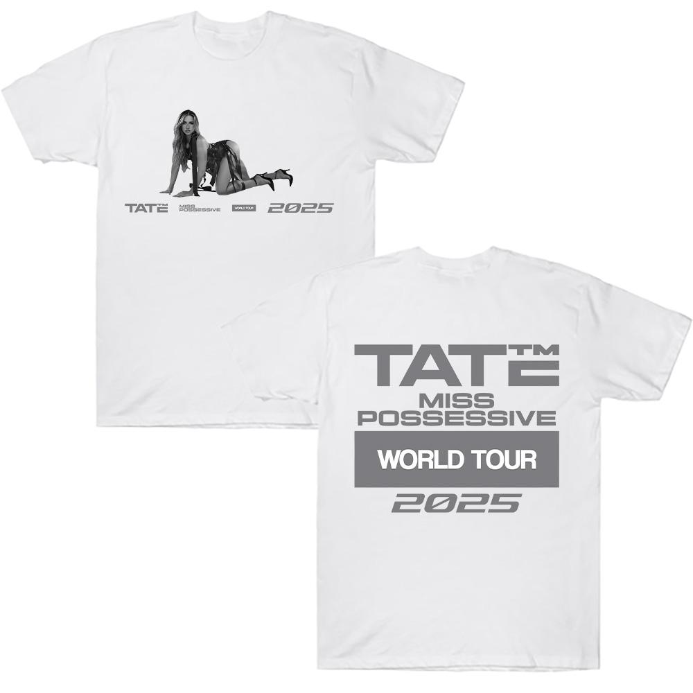Tate McRae Miss Possessive World Tour Tee Unisex Clothes Cotton Short Sleeve Tshirts Summer T Shirt Y2K Tops Fans Gift