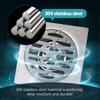 Stainless Steel Square Shower Floor Drain Detachable Odor Proof Bathroom Parts Accessories