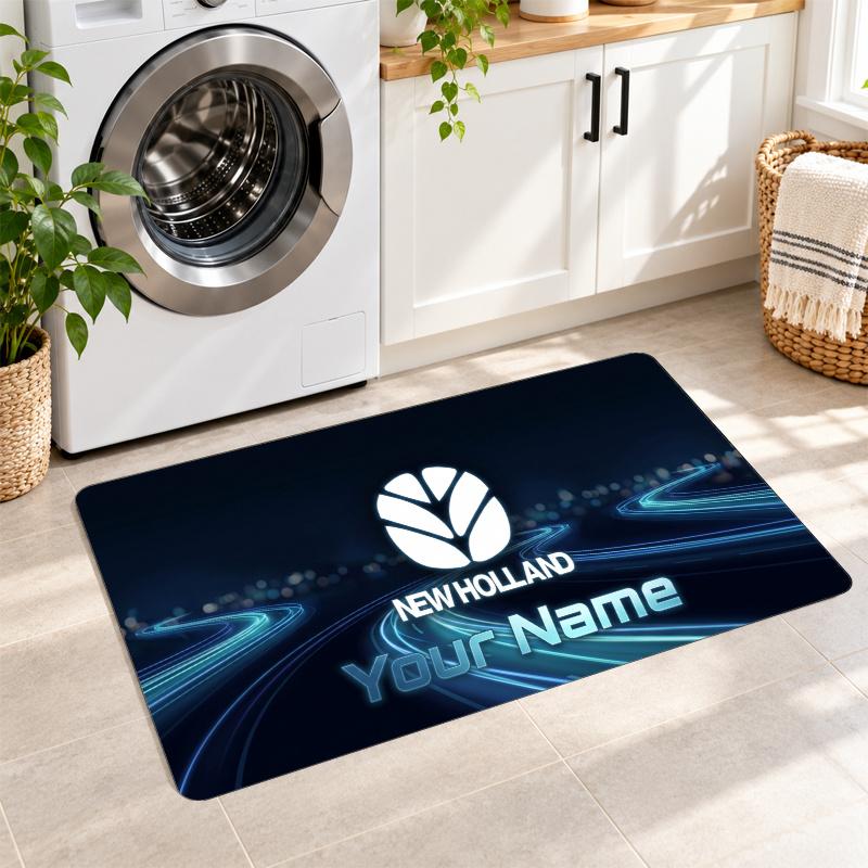 New Holland Custom Name Flannel Rug Kitchen Mat Non Slip Floor Carpet Personalized Home Decor