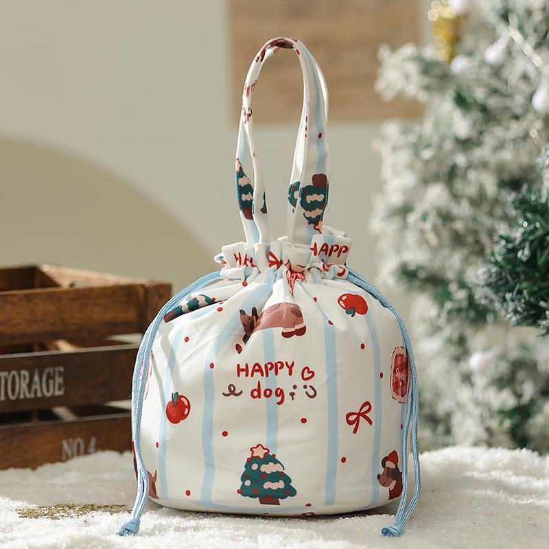 Креативный рождественский подарок 2025 года Коробка-яблоко и конфетный мешочек на шнурке, сумочка