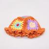 Ins Hyunya Style Hand-Woven Colored Flower Pot Hat Retro Breathable Bag Head Bucket Hat Knitted Hat