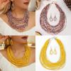 Glass Women Beaded Jewelry Set Multilayer Circular Design For Office Use Casual