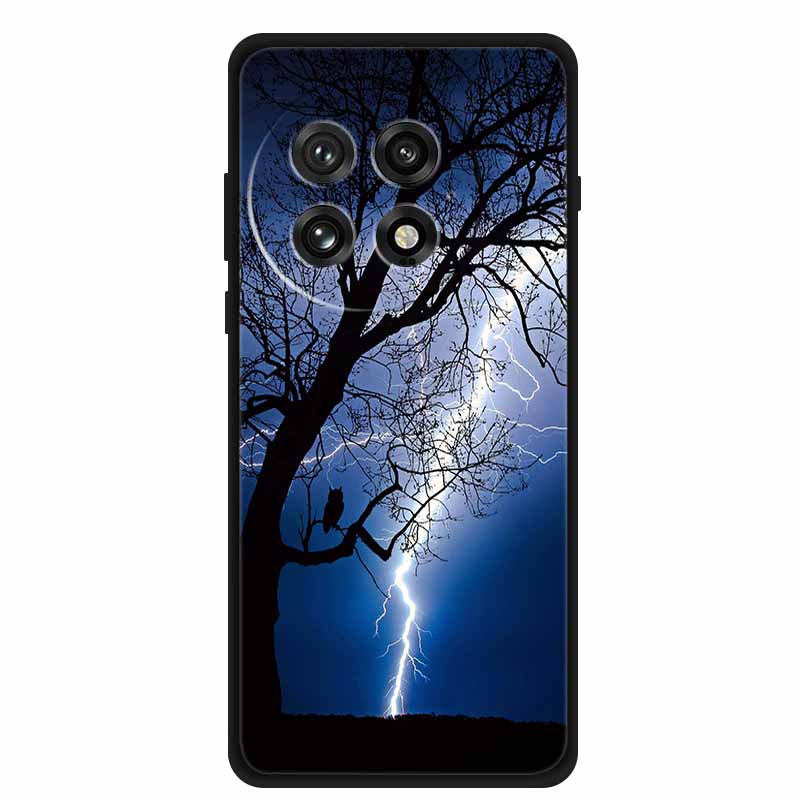 Чехол For OnePlus13 5G Чехол OnePlus 13R Черный Силиконовый Мягкий Цветок Модный ТПУ Задняя Крышка Для OnePlus13 13R Чехол Защитный Capa