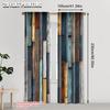 2pcs, Popular Curtain Panels 2D print Retro Faux Wood Plank Machine Washable Fabric (without rod) Gifts Perfect for Living Room,