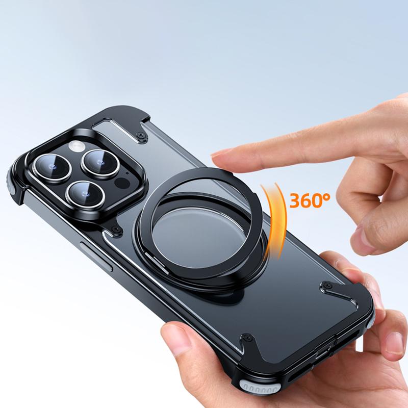 For iPhone 15 Pro Max Case Compatible with Magsafe Ring Kickstand Matte PC Phone Cover