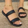 Large Size Slippers Women's Woven Flat-bottomed Slippers Outside Wearing Beach Cool Slippers Slippers