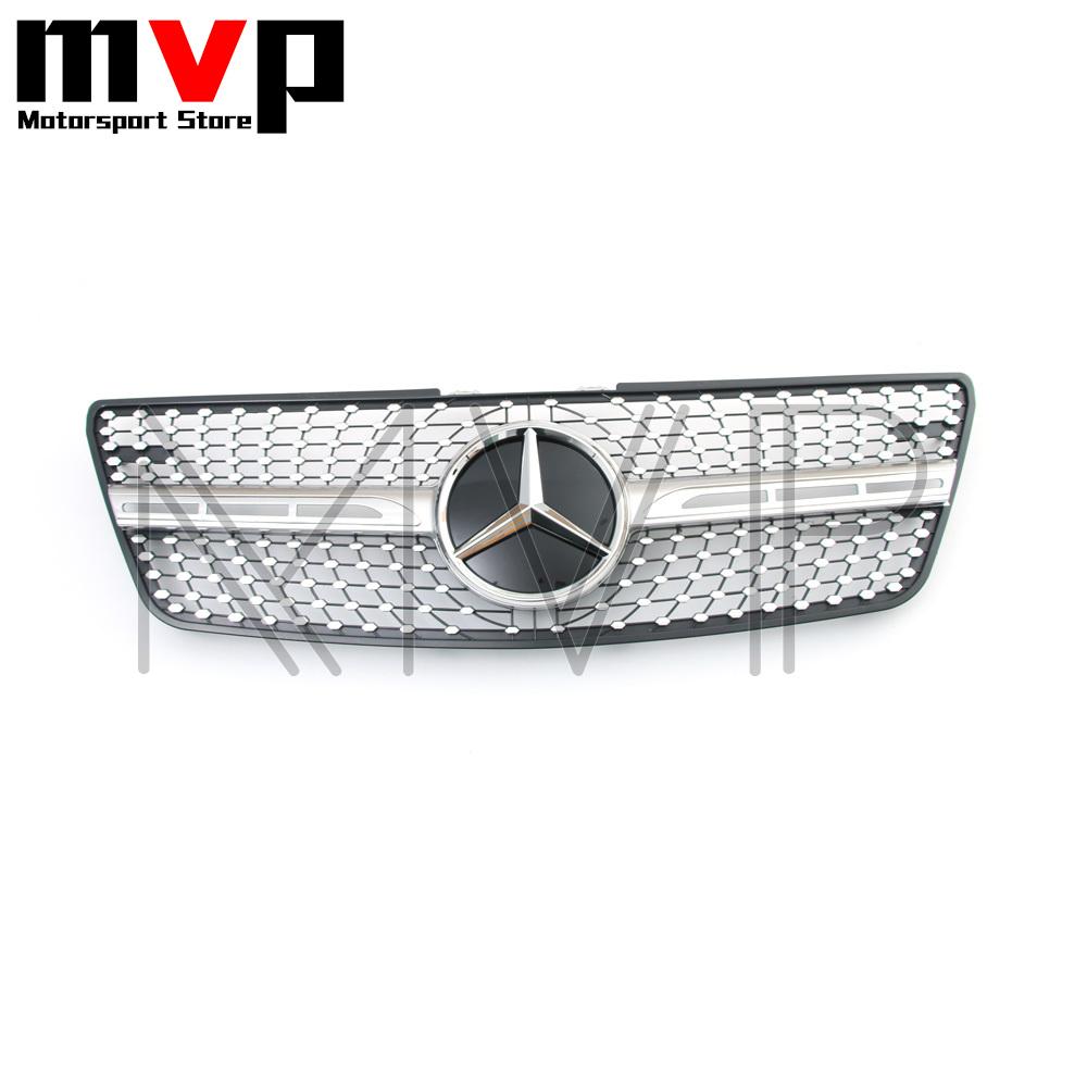 FCM5   Chrome Diamonds Style Racing Grille With Newest 3D Emblem Logo For Mercedes Benz ML-Class W164 2009-2011 ML320 ML350 ML450 ML500
