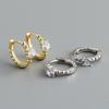 Fashion Rhinestone S925 Silver Ear Buckle Earrings Accessories Exquisite Small Earrings Gold for Women Hoops Trend 2024 Luxury