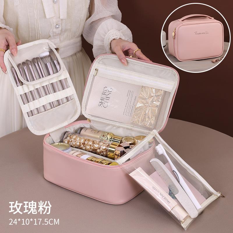 Разделенное хранение. Портативная косметичка. Высококачественные дорожные средства по уходу за кожей большой емкости. Кисть для макияжа. Сумка для хранения косметики.