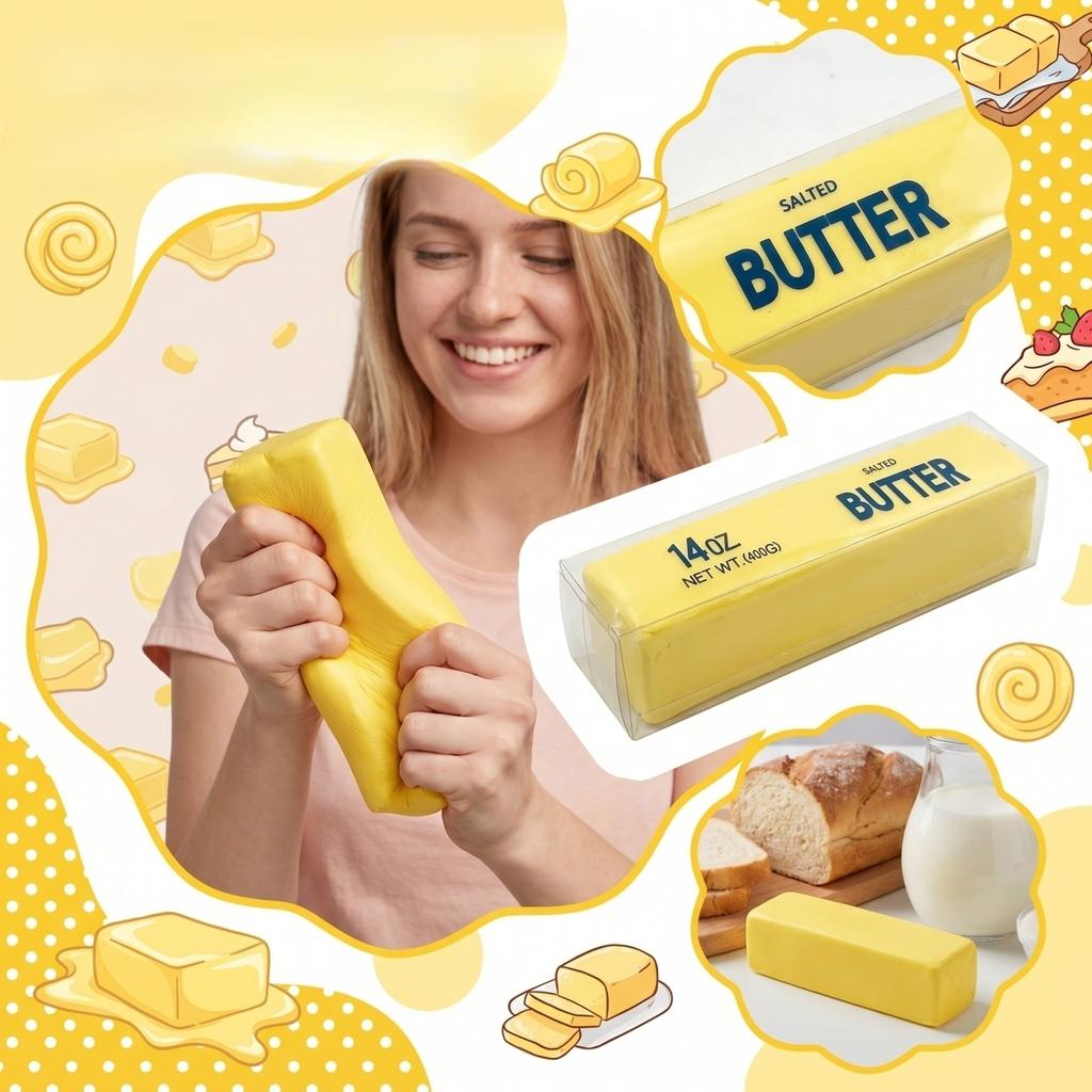 Палочка масла - Медленная, Мягкая и Милая Игрушка, Мягкая и Милая Игрушка, Антистресс, Игрушка для пальцев для снятия стресса и СДВГ, Подарок на вечеринку