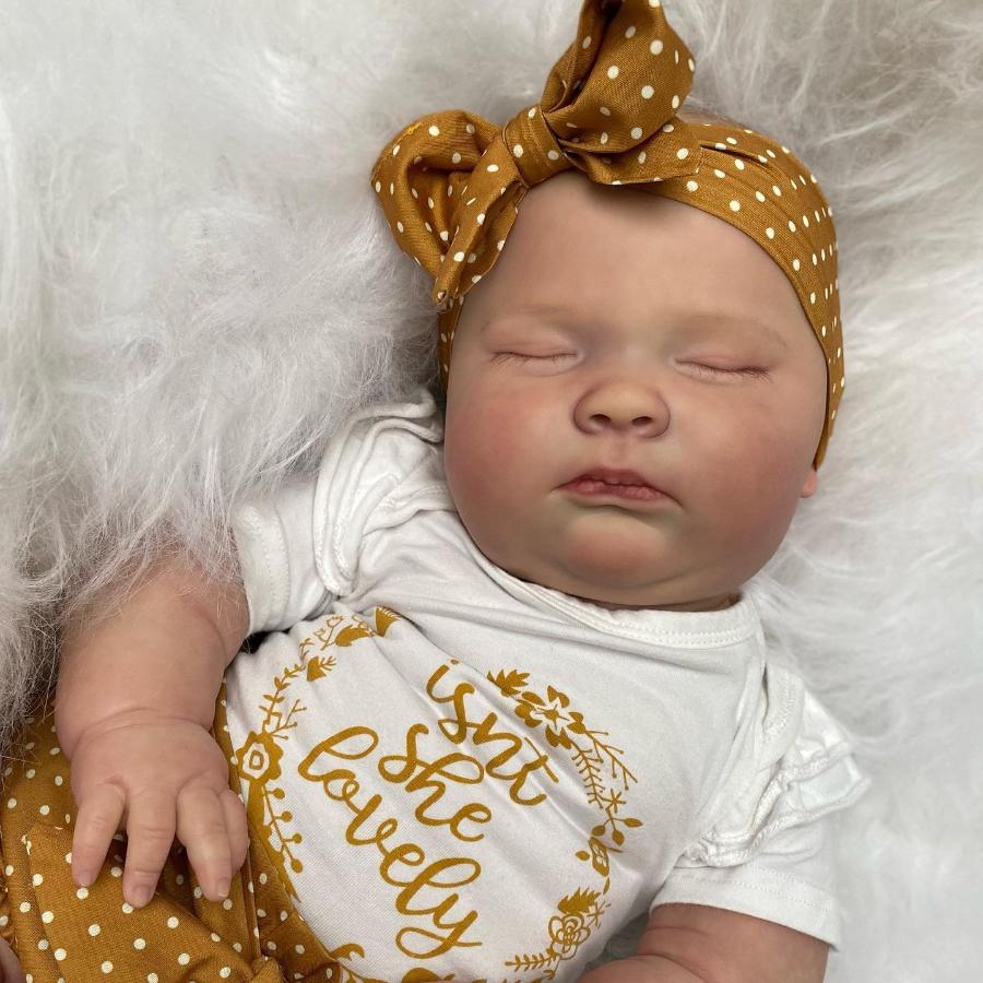 BZDOLL 60 см 24 дюйма Реборн Младенец Спящая Девочка 3D Кожа Мягкий винил Тканевое Тело Арт Кукла Бебе с Сосудистой Сетью Как Настоящая