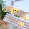 Cute Bees Fairy String Lights 2m 20LED Bee Flower Lights Little Bee LED String Lights  Baby Shower