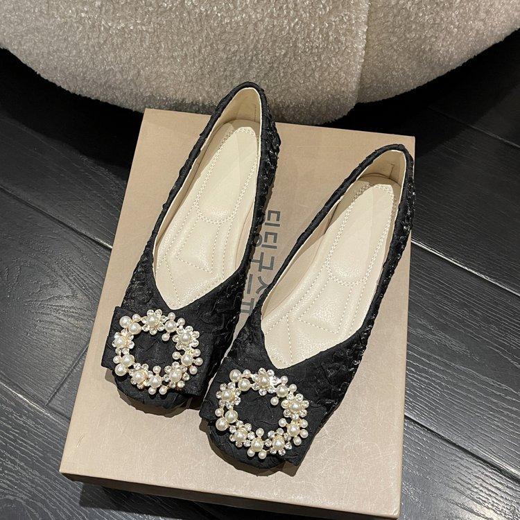 Женские туфли на плоской подошве 2024 года, новые осенние туфли с мягкой нескользящей подошвой, универсальные рабочие туфли с юбками, нежный ветер, женская обувь Doudou