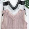 Sweet V-neck Hollow Lace Knit Small Vest Female Korean Version Slim-fit Outside Wear Inside Sleeveless Blouse Base Small Shirt