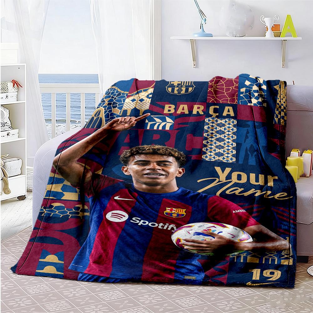 Lamin Yamal Personalized Name Blanket Lightweight Personalized Blanket Soft Cozy Throw For Livingroom Home Decor Picnics Sofa Four Seasons Universal