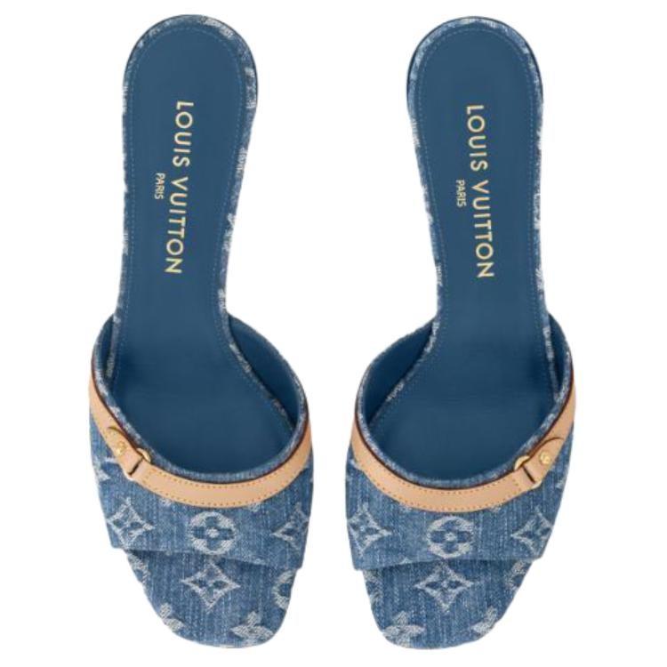 Louis Vuitton 6AM Мягкие скользящие тапочки Женские Синие 1ADIF3