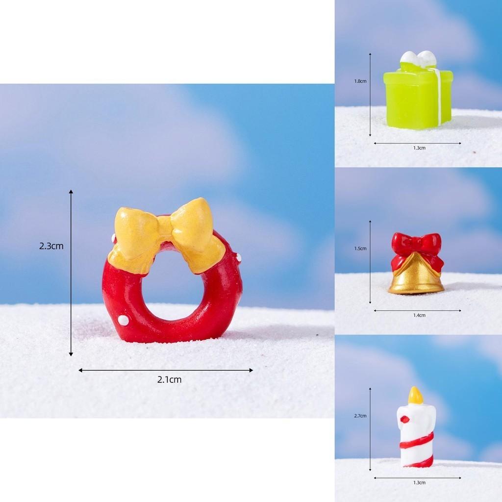 Decorative Resin Christmas Miniatures Santa Snowman Tree House For Holiday Display