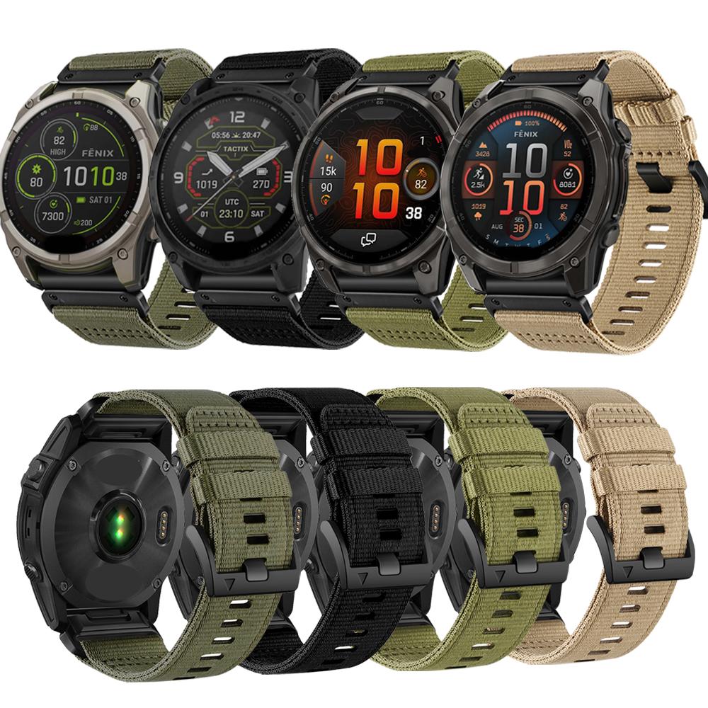 Прочный Нейлоновый Ремешок Quick Fit 22 26 мм для Garmin Fenix 8 47мм 51мм/Fenix 8Pro 6 6X 7 7X Pro 5 5X Регулируемый Ремешок для Часов