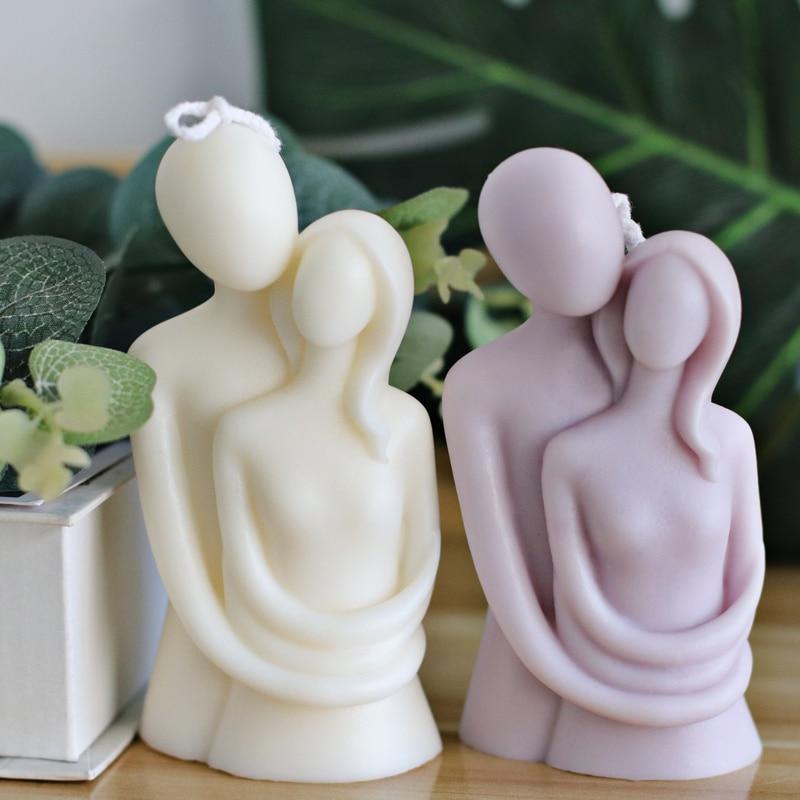 3D Romantic Couple Portrait Lovers Silicone Candle Mold Aromatherapy Mold Home Decoration Mold