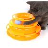 3 Levels Pet Cat Toy Training Amusement Plate Interactive Tower Tracks Disc Cat Intelligence Curious Ball Quadruple Disc Tumble