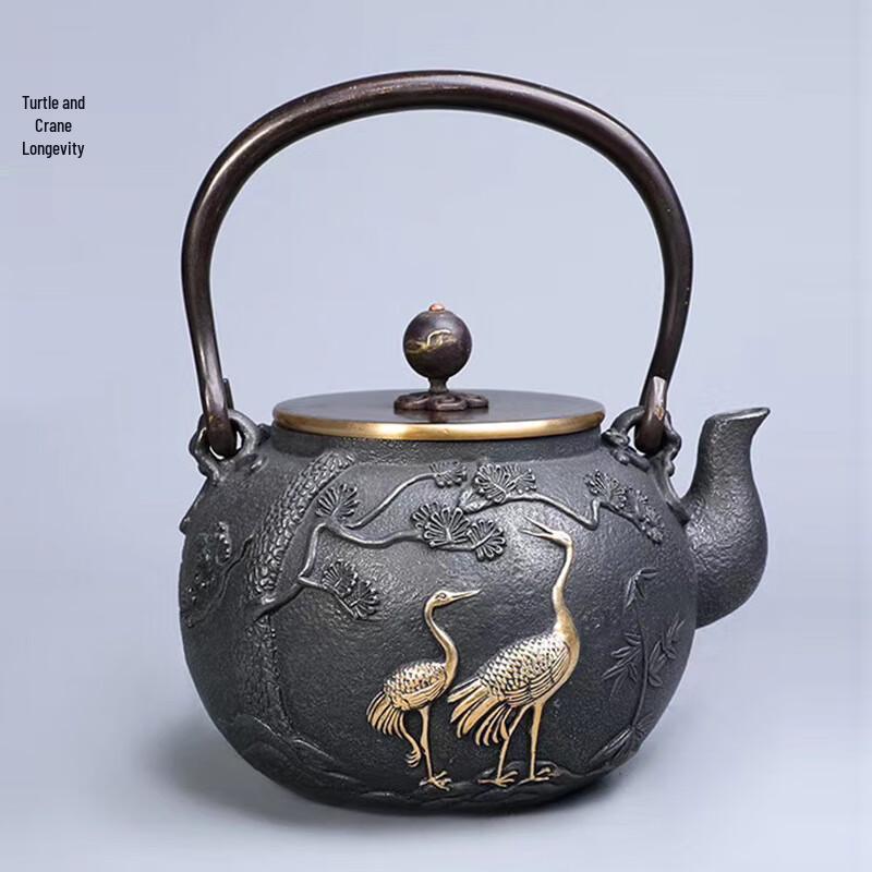 Чугунный чайник Taixi Pavilion с дизайном черепахи и журавля