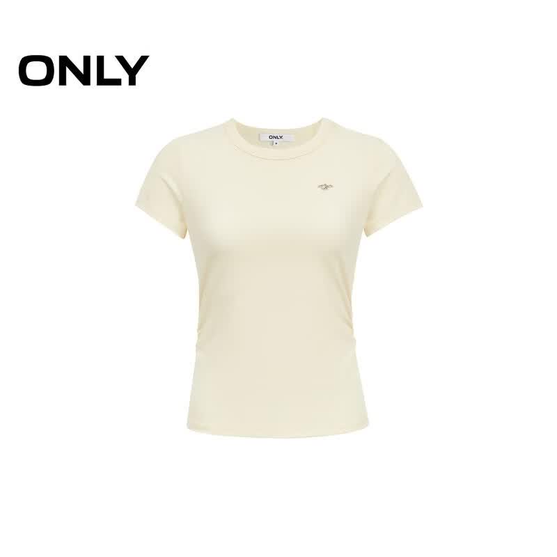 ONLY Women's Basic Sleeveless Round Neck T-Shirt with Side Drawstring