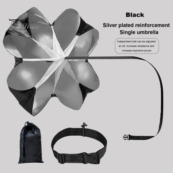 Adjustable Webbing Parachute Resistance Waistband Wear-resistant Good Tenacity Reusable Portable Running Landing Umbrella Speed Training Acceleration