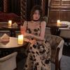 2024 Summer Retro Waist-Hugging Floral Spaghetti Strap Dress