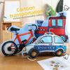 Childrens Aircraft Tanks Excavators Fire Trucks Bicycles Plush Pillows For Kids Bedroom