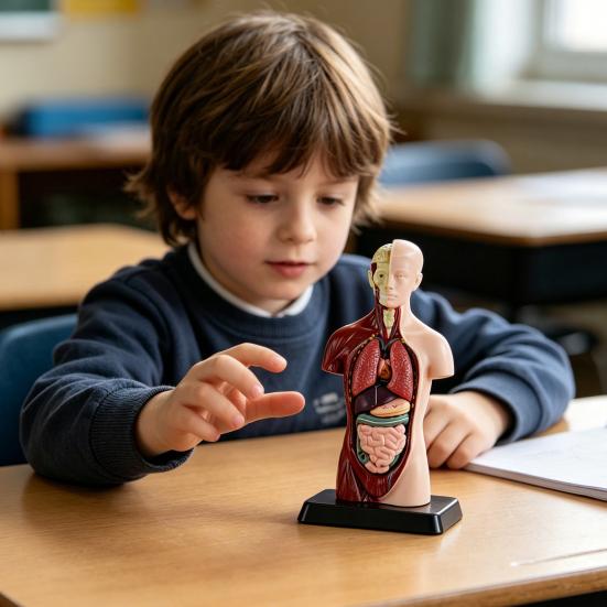 3D модель человеческого тела (половина) со съемными органами, модель анатомии туловища человека, наглядное пособие для класса, медицинских студентов, сборная модель структуры тела, STEM игрушка