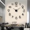 Creative Large Three-dimensional Digital Wall Clock Simple Diy Wall Clock Art Acrylic Clock Living Room Clock