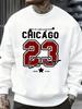 Модный хип-хоп уличная одежда Чикаго Номер 23 Принты на майке Мужская толстовка Круглый вырез Осенняя одежда Повседневный пуловер