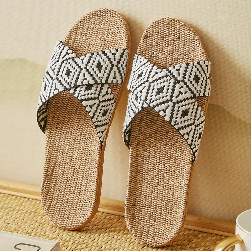 Linen Slippers Deodorant and Non-slip Indoor Cotton and Linen Cool Slippers Women's Summer Breathable Home Leisure Sandals Free Shipping