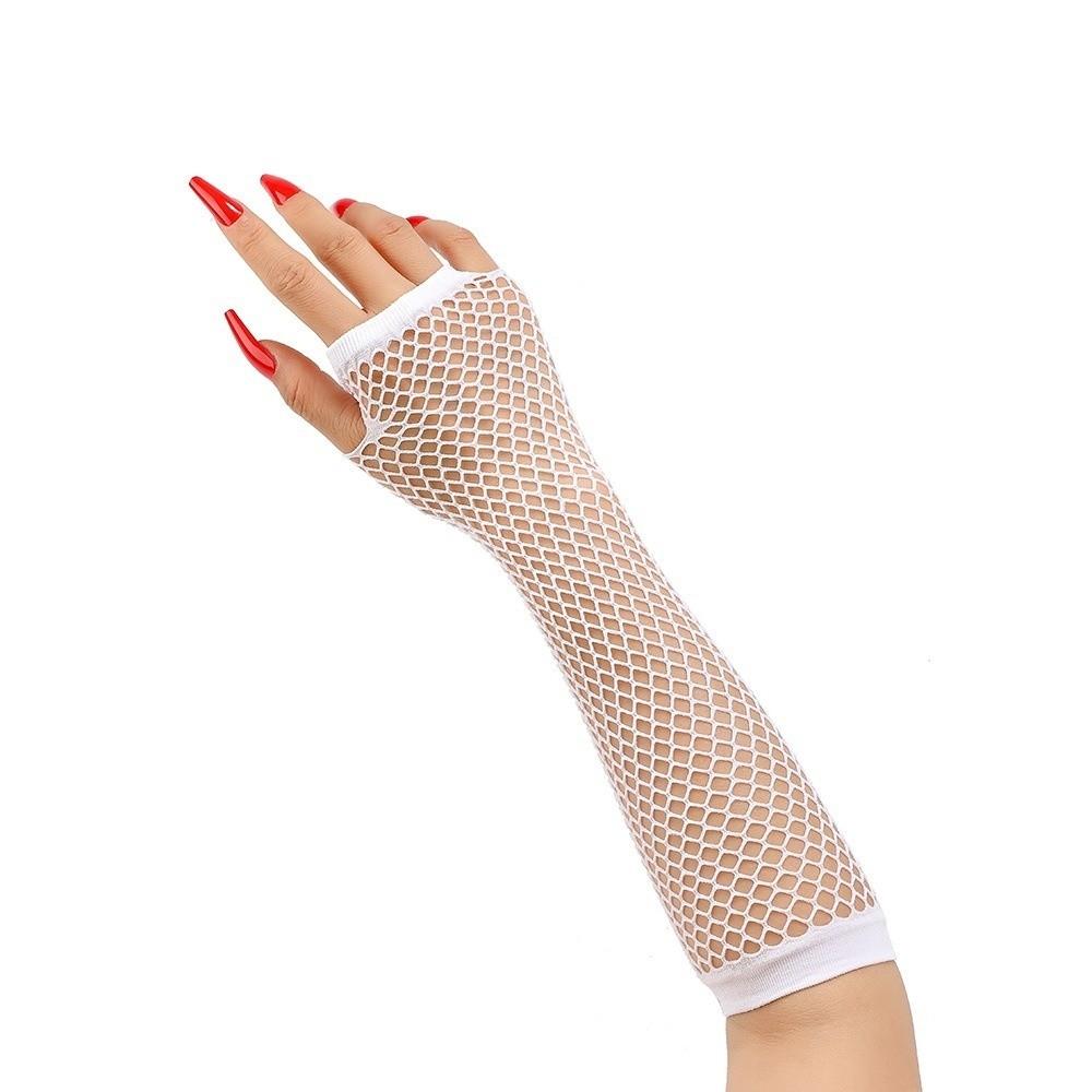 Long Mesh Gloves Fingerless Long Gloves Simple Fishing Net Gloves Nightclub