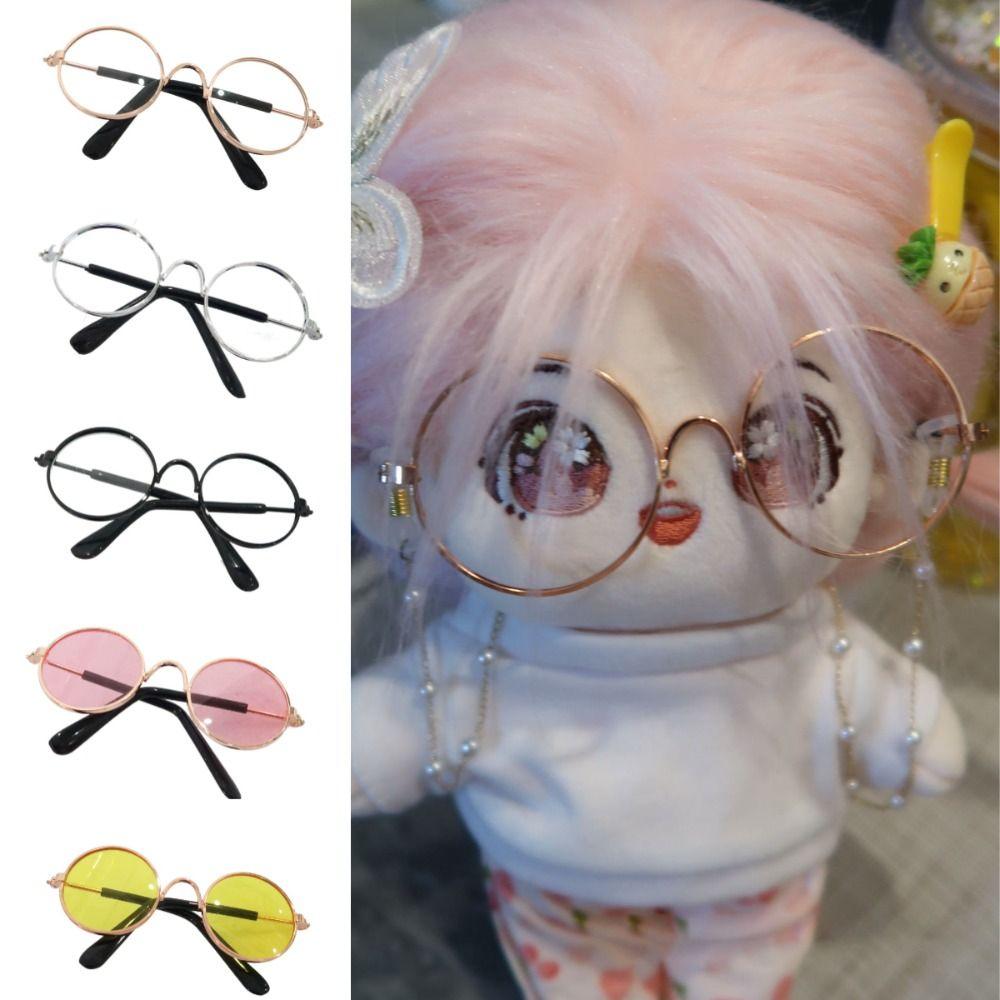 Multi Color Round Frame Glasses 10CM Mini Doll Glasses Toy Decorative Glasses Dolls Accessories
